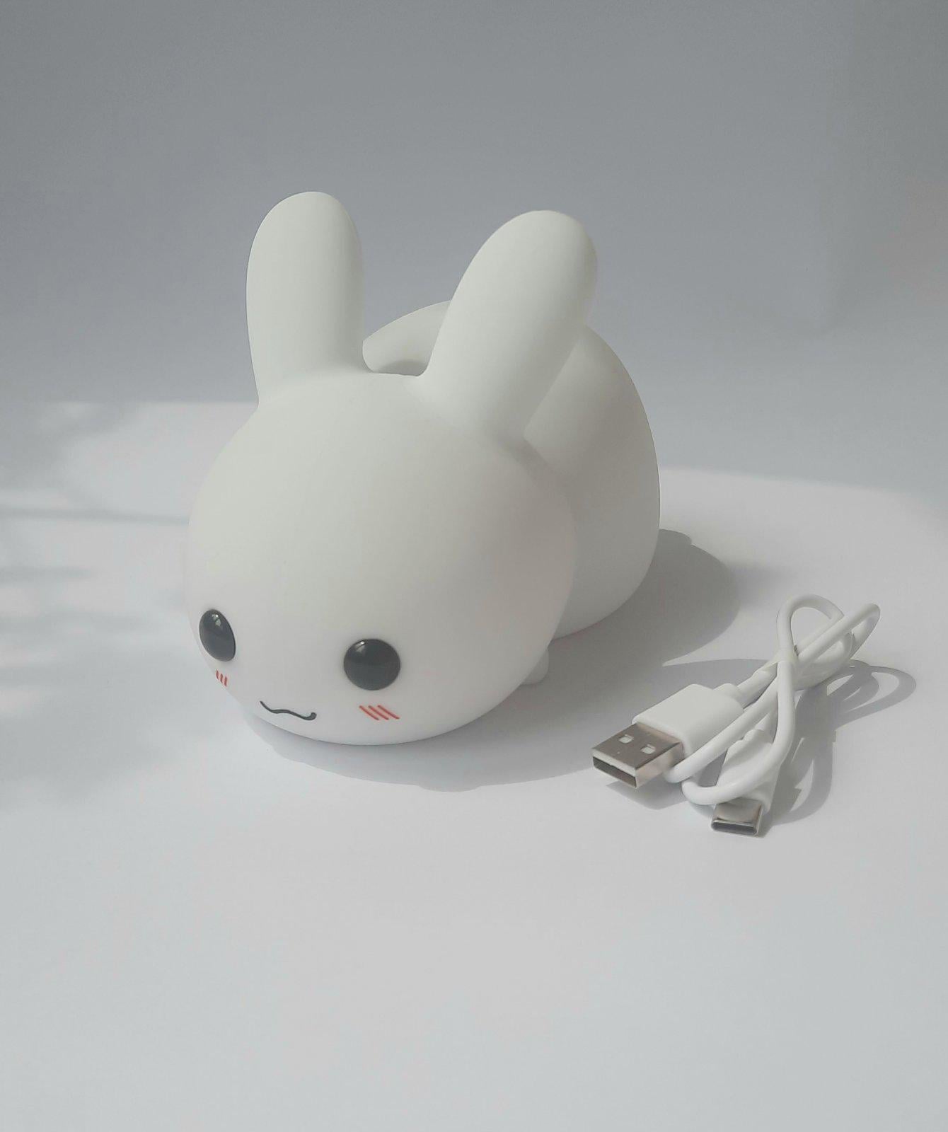 Ночник аккумуляторный Зайчик USB JX-YD-02 силиконовый сенсорный (JX-YD-02)