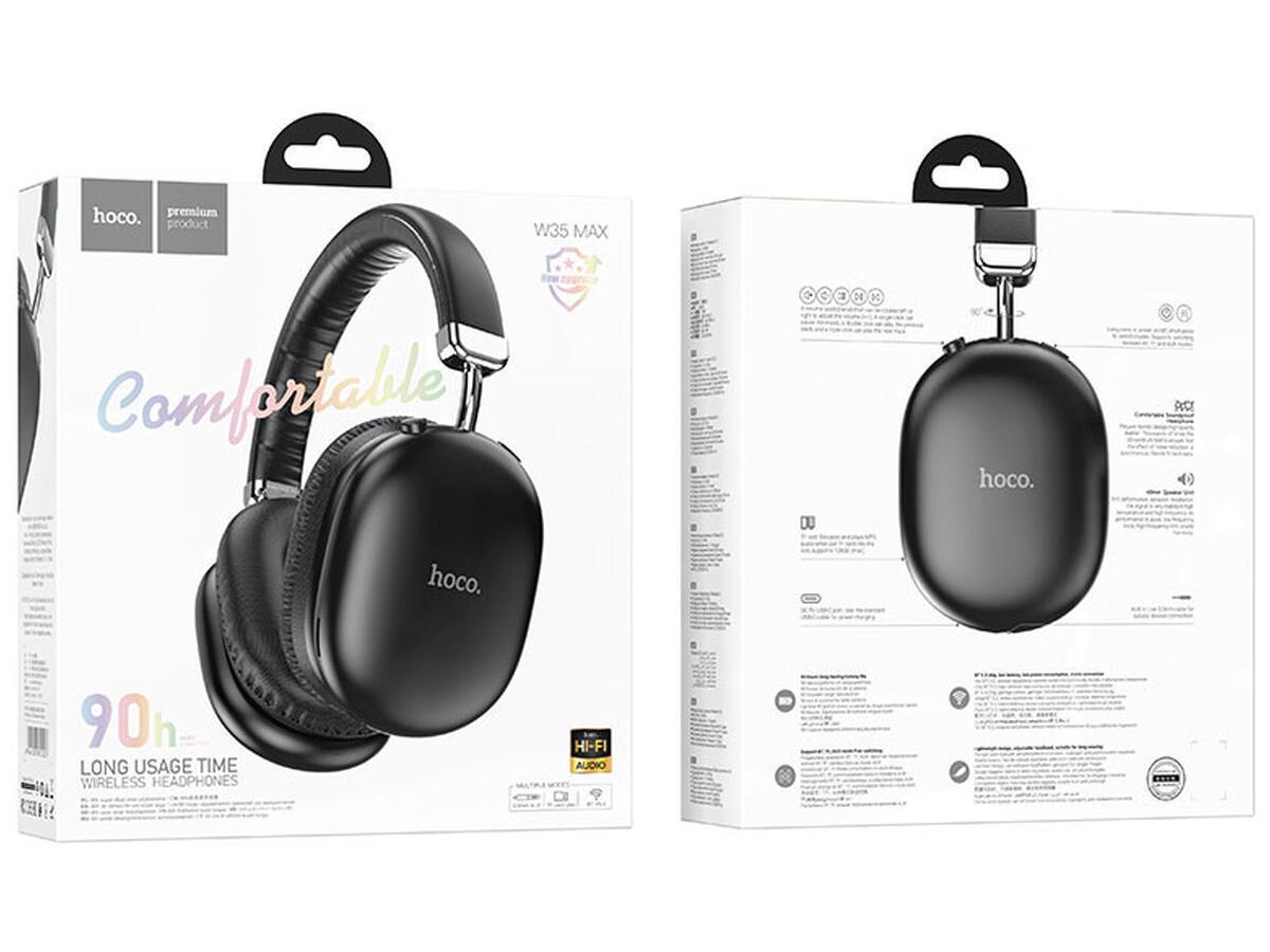 Наушники беспроводные Hoco с микрофоном MAX Черный (W35) - фото 5 Наушники беспроводные Hoco с микрофоном MAX Черный (W35) - фото 5