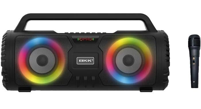 Колонка портативная Bluetooth BKK-88 boombox LED с микрофоном