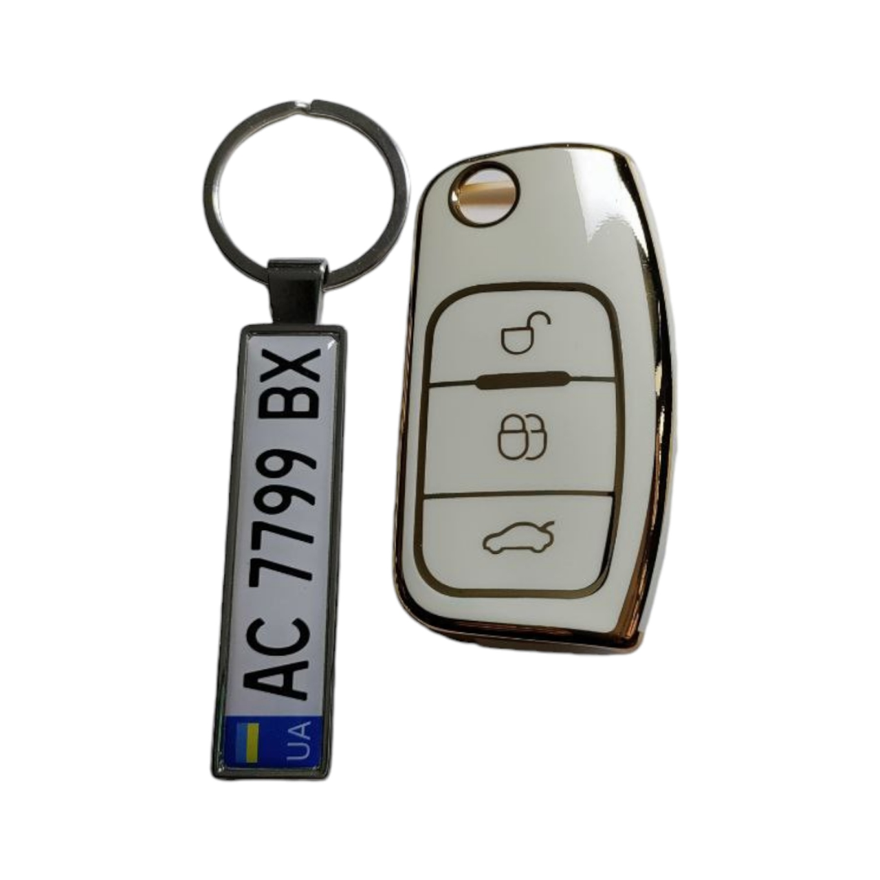 Чехол для ключа Ford с брелоком с золотым ободком (2365819754)