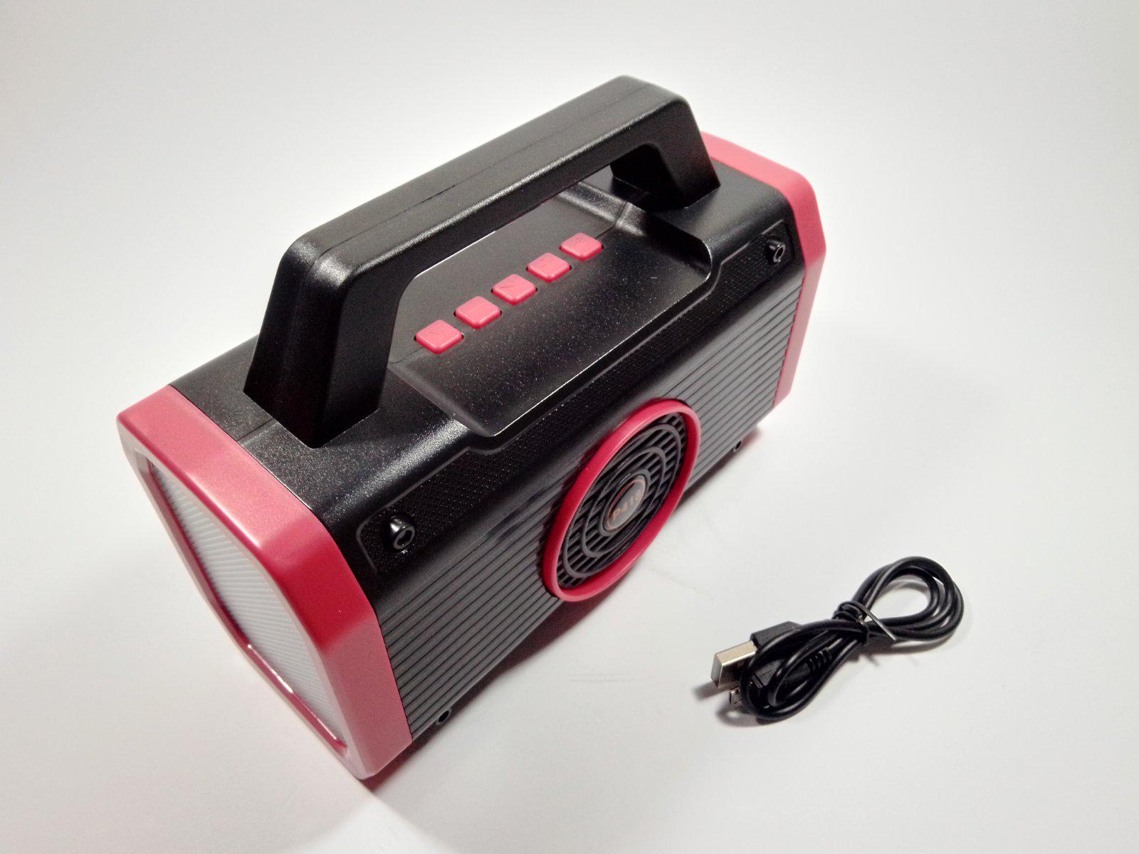 Ліхтар Portable Speaker P418 із сонячною панеллю та FM-радіо 8W Червоний
