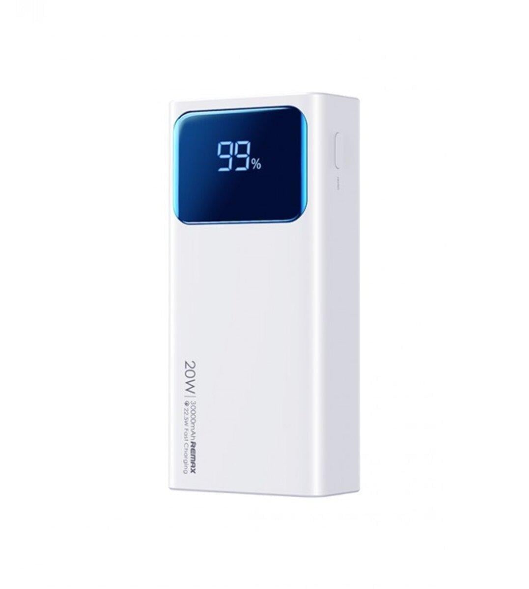 Внешний аккумулятор Remax Voyage Series PD 20 W+QC 22,5 W Cabled Fast Charging 30000mAh White (RPP-571) Внешний аккумулятор Remax Voyage Series PD 20 W+QC 22,5 W Cabled Fast Charging 30000mAh White (RPP-571)