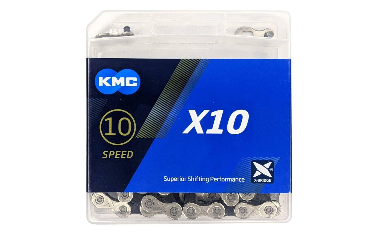 Цепь велосипедная KMC X-10 116 звеньев Silver/Black (KMC X-10 116 )
