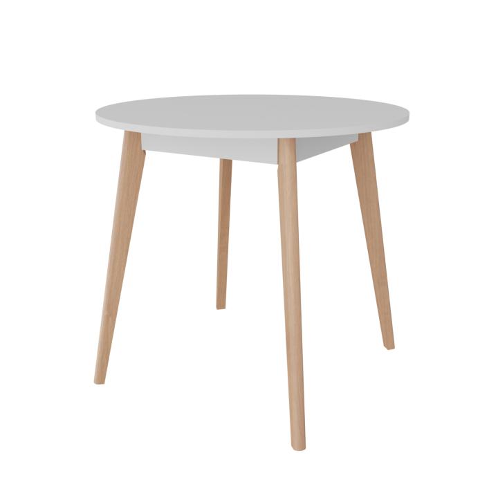 Стол обеденный круглый Неман Бон дерево/ЛДСП 880х880 мм Белый/Ольха (46147)