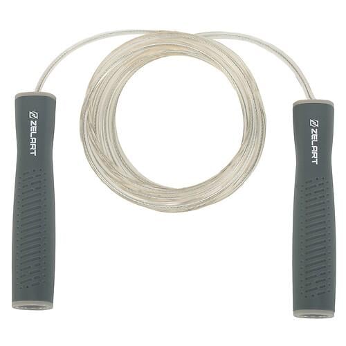 Скакалка скоростная Zelart FI-4880 с подшипником и PVC жгутом с силиконовыми ручками 3 м 5 мм Серый (32511166)