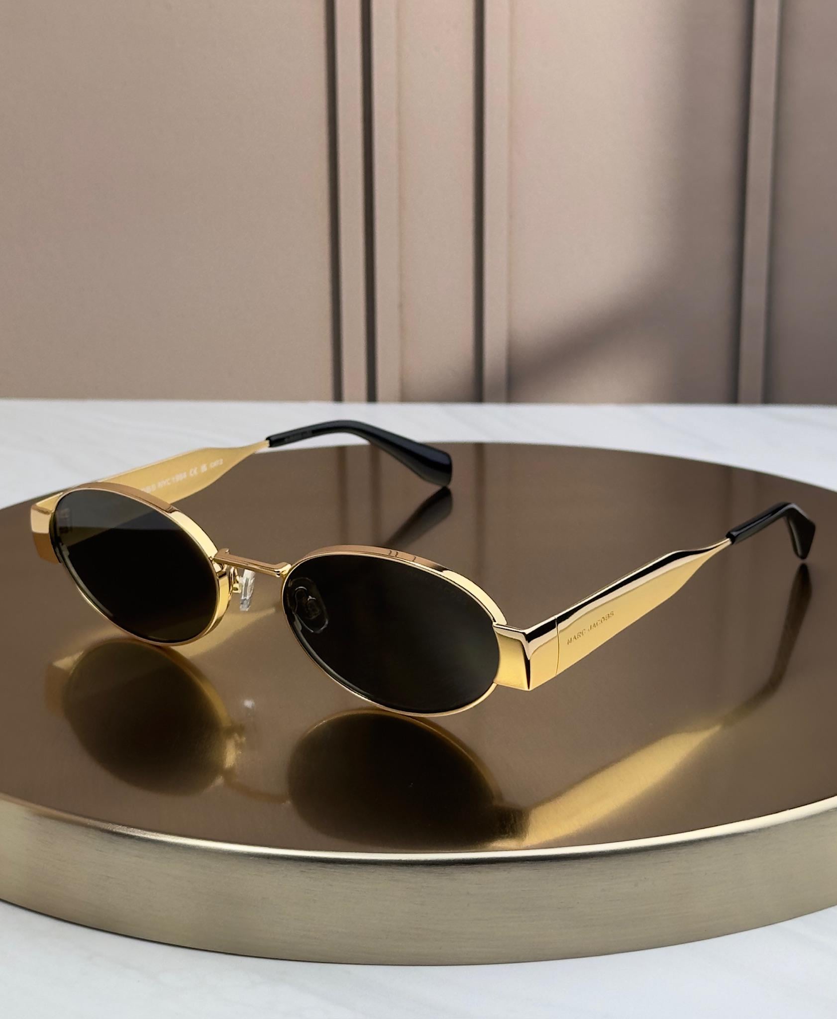 Солнцезащитные очки Marc Jacobs MARC 806/S овальные металлические темные линзы женские унисекс Золотой