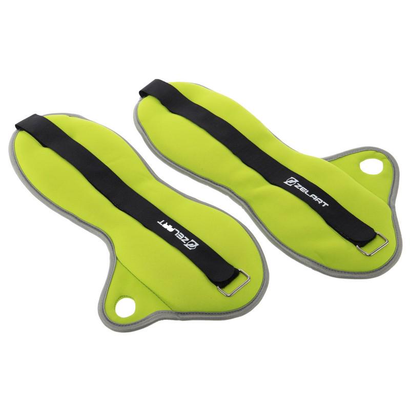 Утяжелители-манжеты для рук Zelart Pro 2х1,5 кг Салатовый/Серый (FI-1965-3_Салатовый-серый) - фото 2