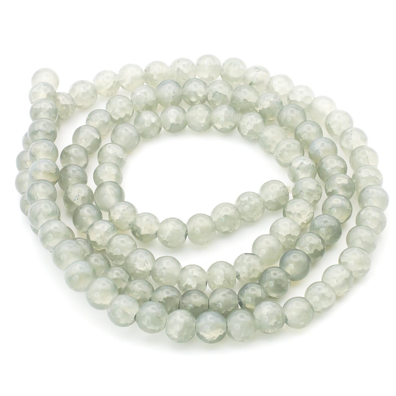 Бусины Битое стекло кракелюр 8 мм 80 см 105 шт. Серый (БЖ0008б12) Бусины Битое стекло кракелюр 8 мм 80 см 105 шт. Серый (БЖ0008б12)