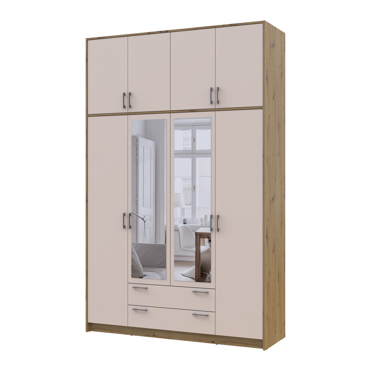 Антресоль висока Doros Ронді 4 ДСП 160х52х65 см Дуб Артізан/Кашемір (41516185) - фото 5 Антресоль висока Doros Ронді 4 ДСП 160х52х65 см Дуб Артізан/Кашемір (41516185) - фото 5