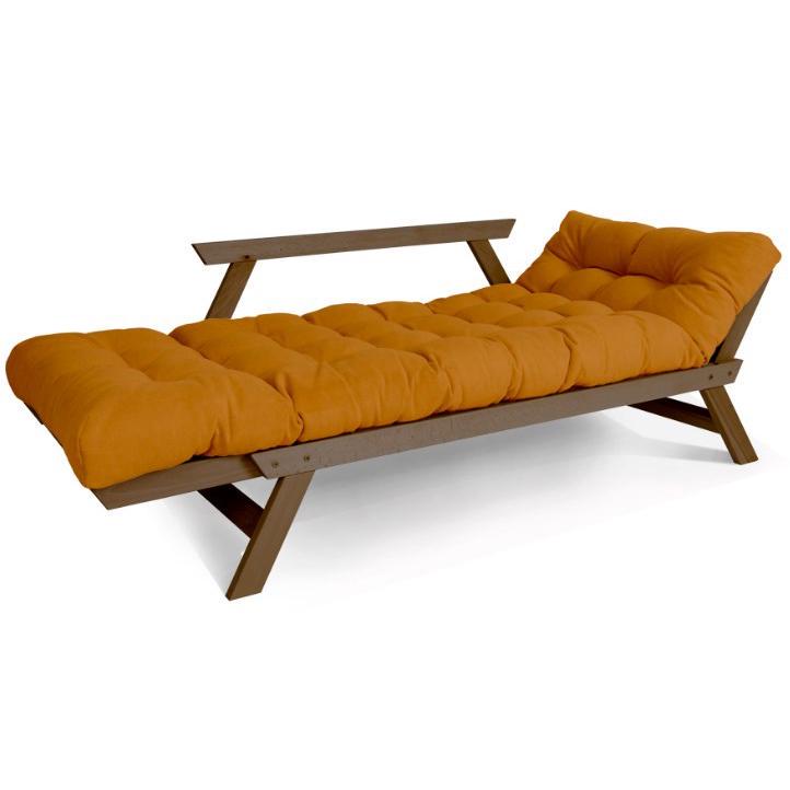 Диван-футон раскладной Woodman Allegro из массива дерева Ореховый/Оранжевый - фото 2