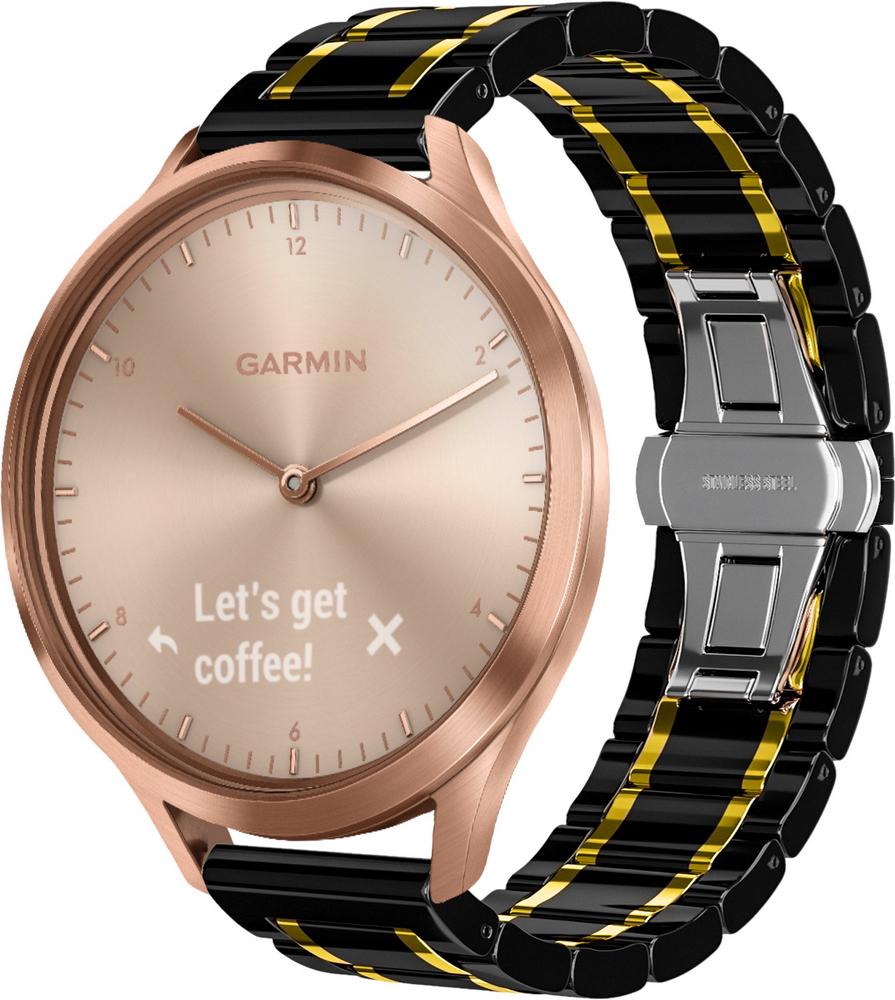 Ремешок керамический Ceramo для Garmin Vivomove HR Black/Gold (28721-02)