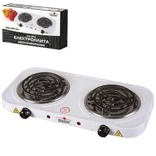 Электроплита настольная Stenson ME-0013 2000 Вт двухкомфорочная спиральная Белый