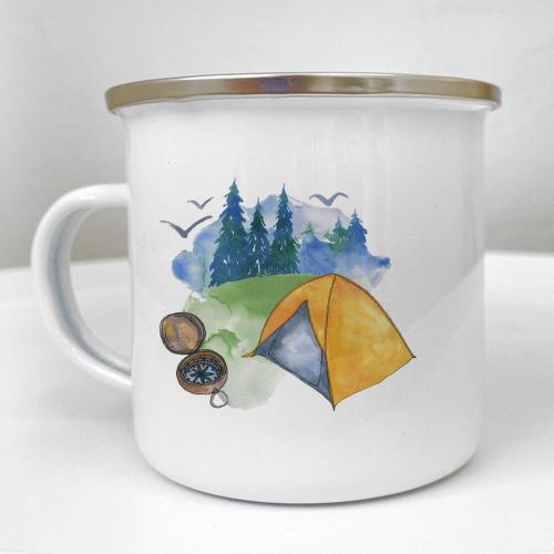 Кружка металлическая Camper "Шукай мене там, де гори зустрічаються з небом" 250 мл (KRM_23S147)