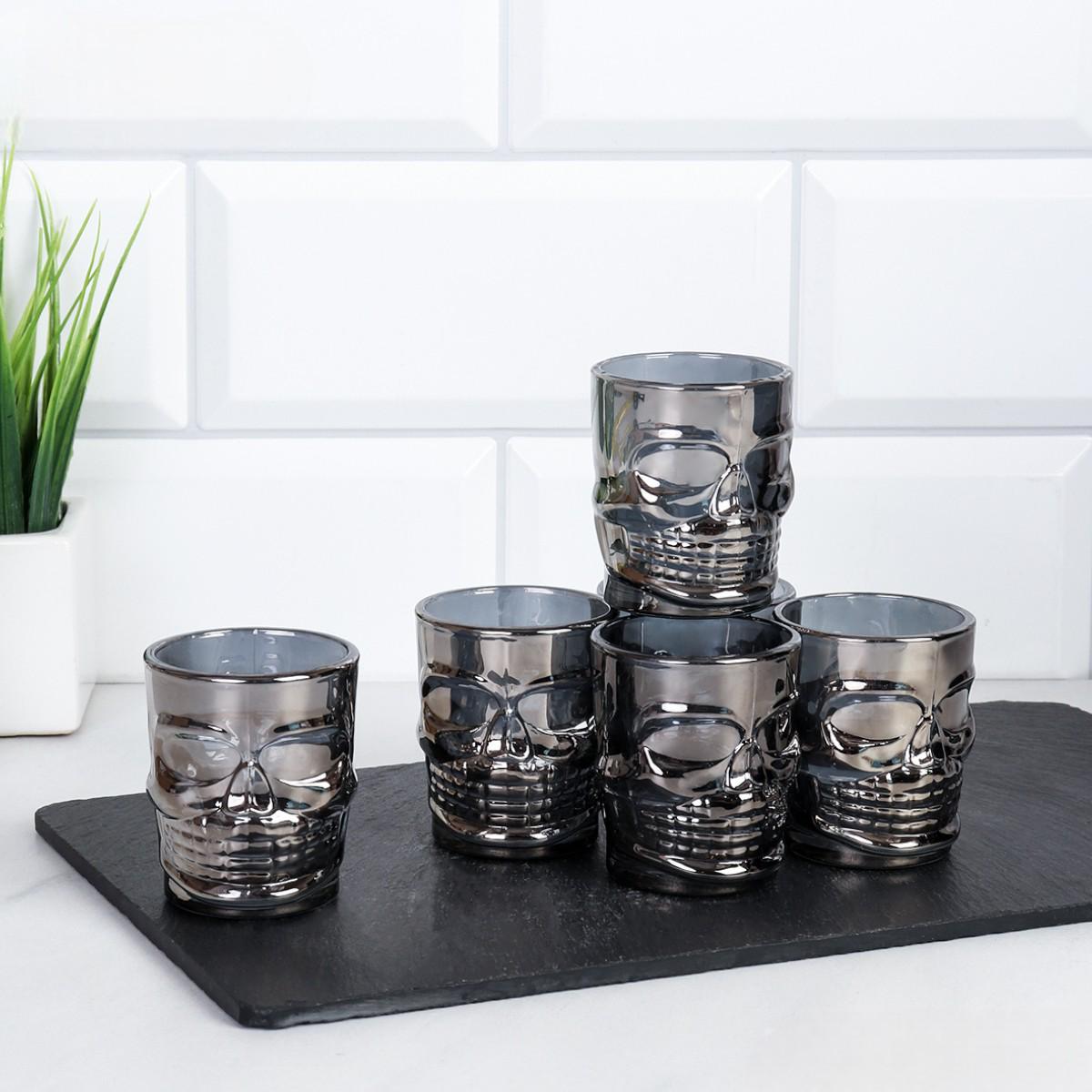 Набор для напитков графин стаканы рюмки High Quality Череп 13 предметов Grey - фото 8 Набор для напитков графин стаканы рюмки High Quality Череп 13 предметов Grey - фото 8