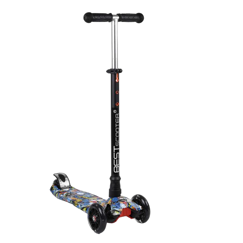Самокат детский с алюминиевой трубкой руля/4 колеса PU со светом Best Scooter Multicolor (99662)
