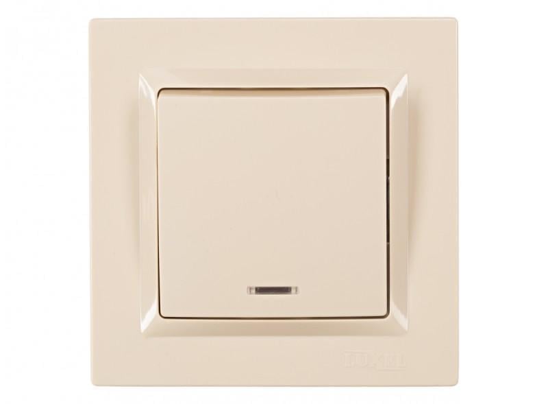 Выключатель одноклавишный Luxel JAZZ 9305 с подсветкой Кремовый (27550196)