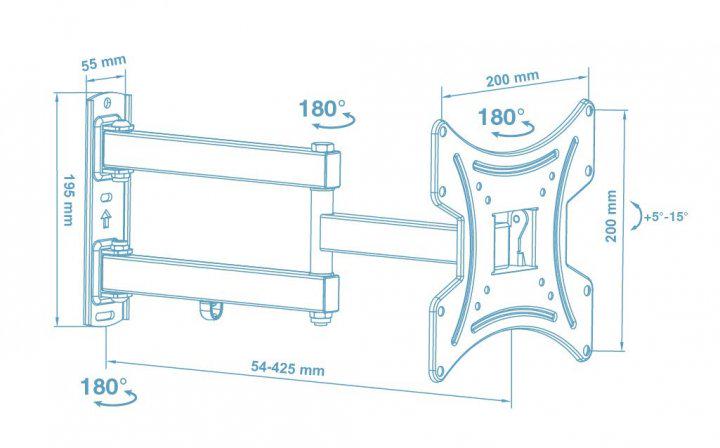 Кронштейн Walfix R-353B 15-42" 200х200 - фото 2