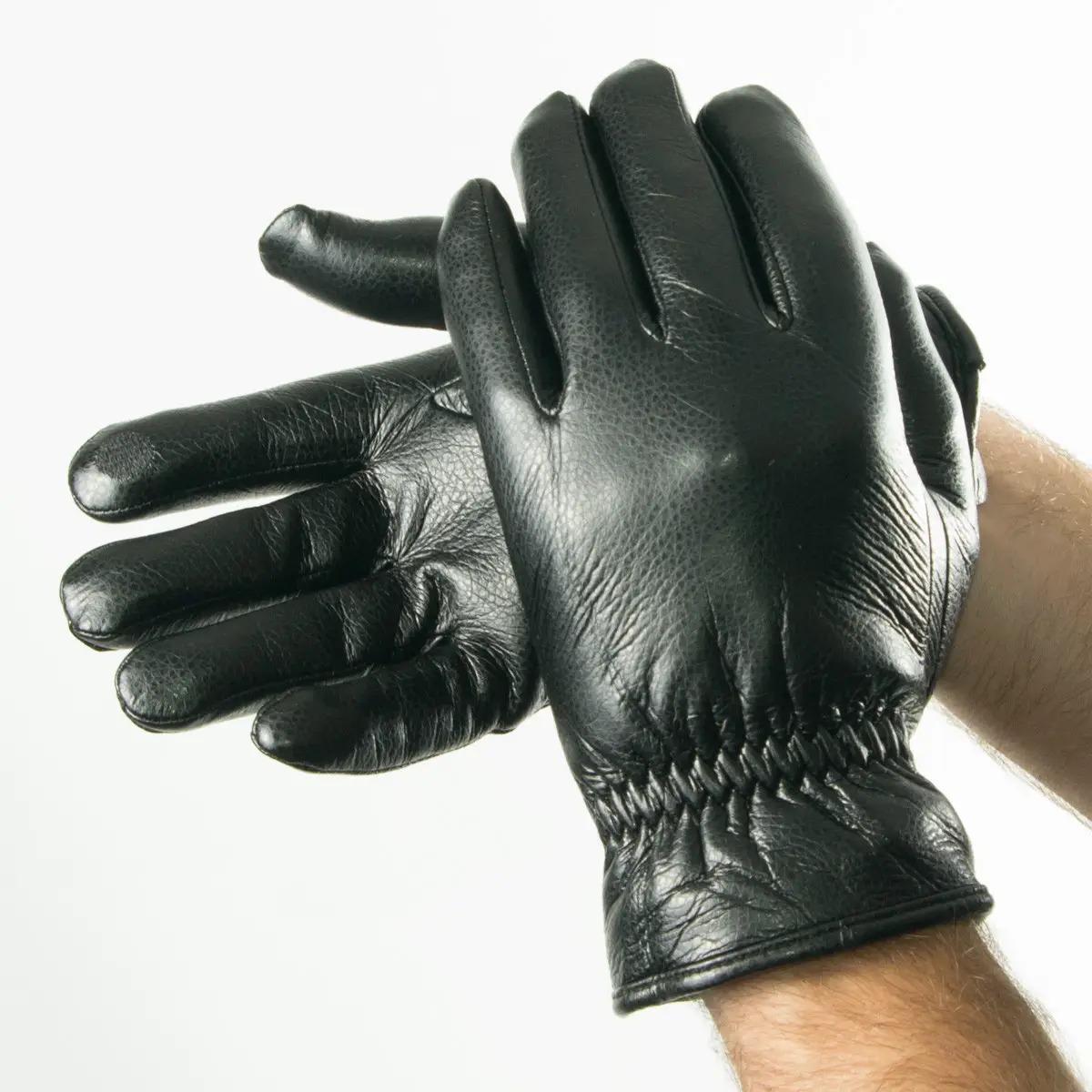 Рукавички зимові чоловічі з екошкіри L Чорний (№19-1-59/2)