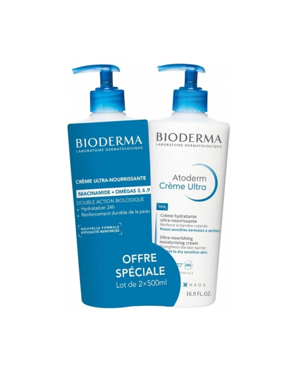 Увлажняющий крем BIODERMA Atoderm Crème Ultra набор 2 шт. по 500 мл (5501ФР)