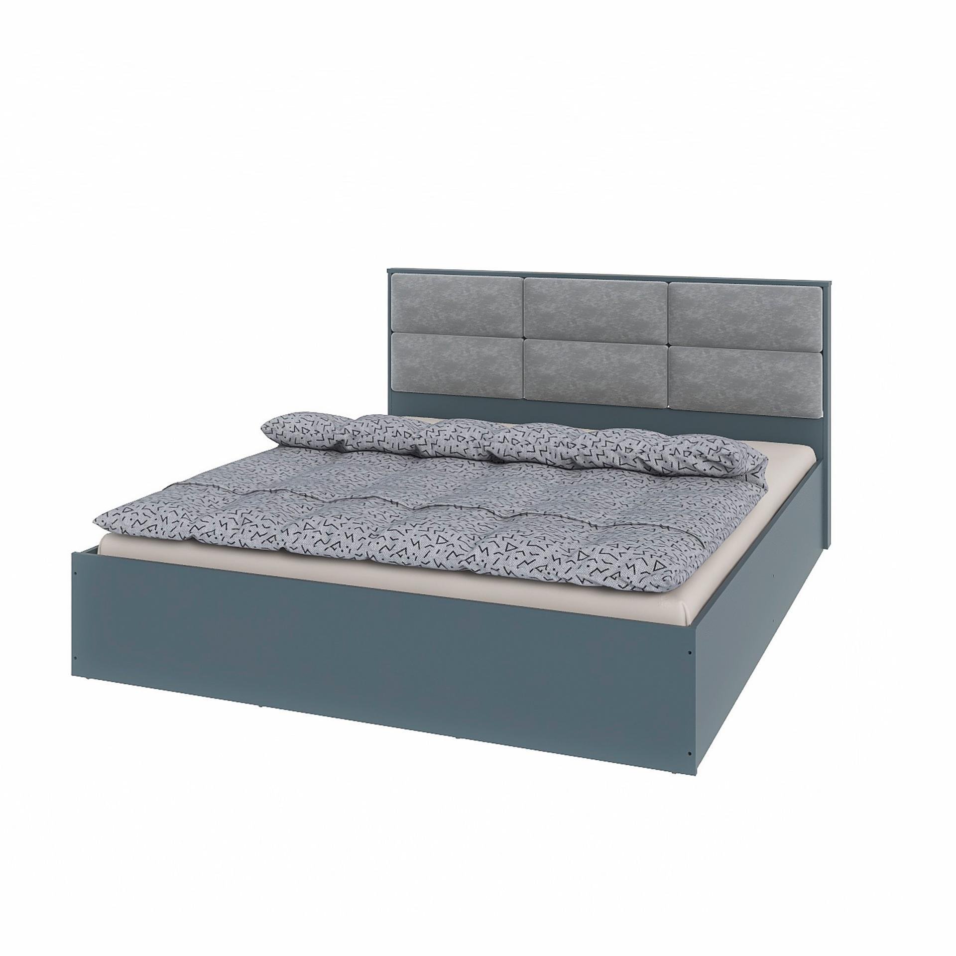 Кровать Эверест Лайт-1600 сплошной щит ДСП 160x200 см Графитовый (ЕВ20620)