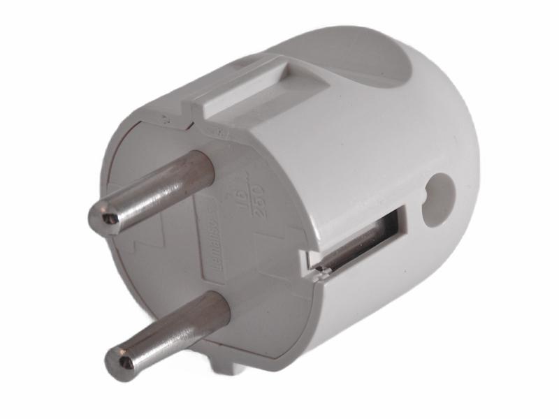 Вилка прямая Lemanso LMA008 с заземлением Белый (4744)