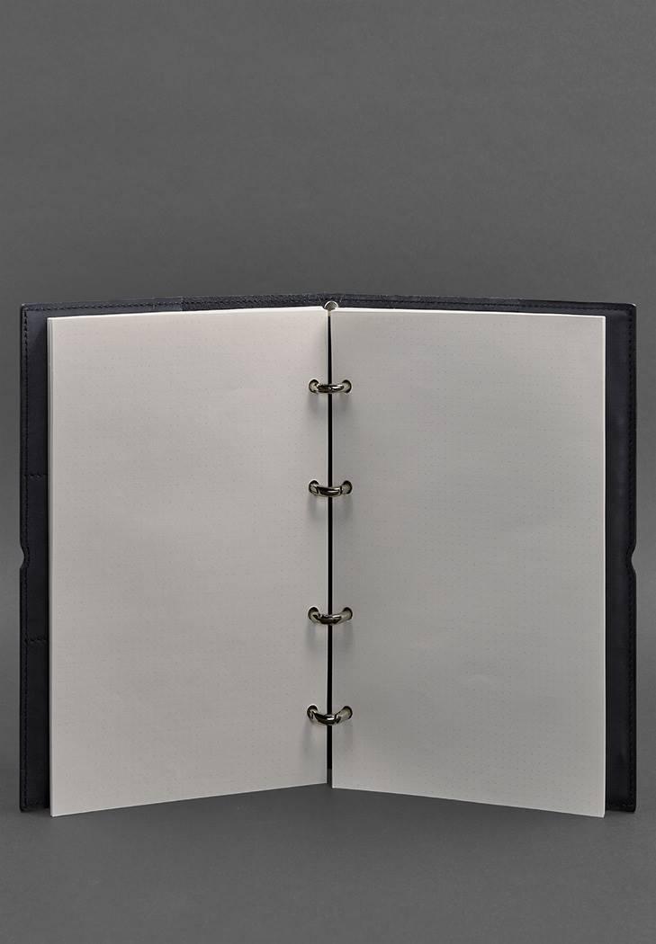 Блокнот кожаный А4 на кольцах Софт-бук 9.0 в мягкой обложке Краст Синий (A-027501) - фото 4 Блокнот кожаный А4 на кольцах Софт-бук 9.0 в мягкой обложке Краст Синий (A-027501) - фото 4