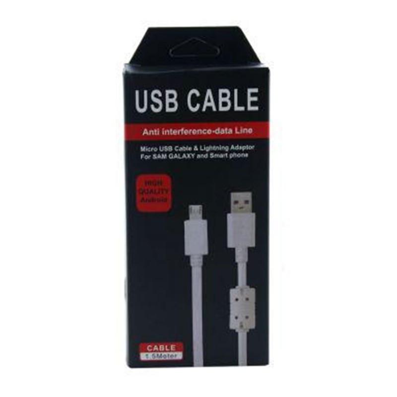 Кабель USB to MicroUSB High Quality Android v8 1,5 м Белый (18252846) - фото 3