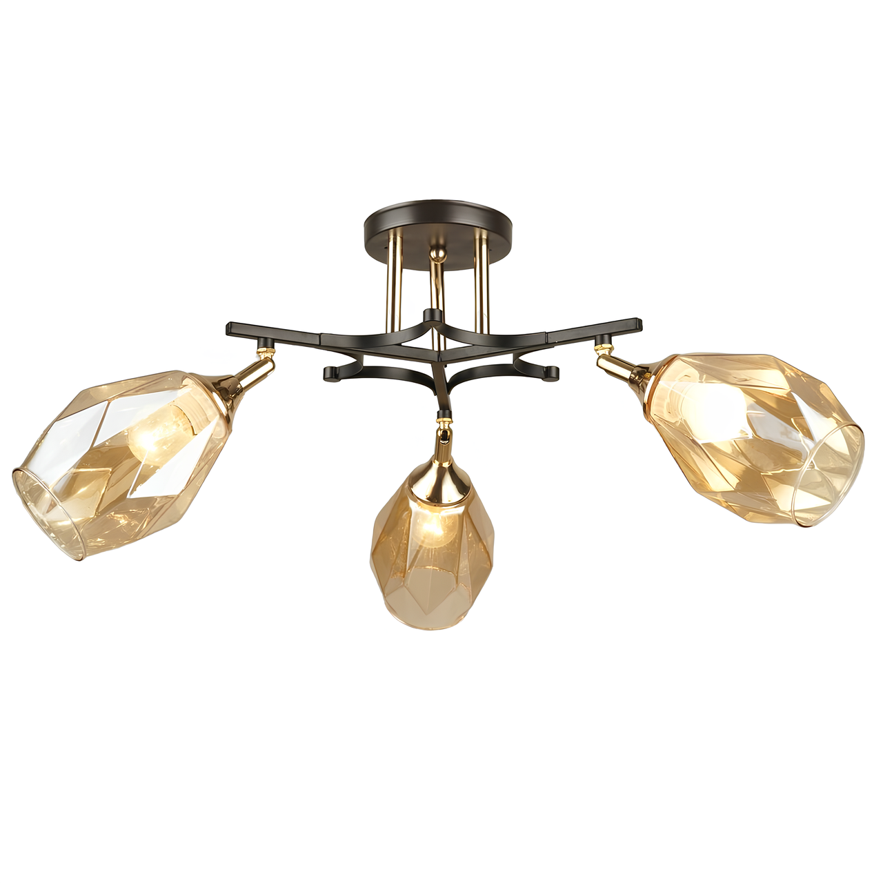 Люстра Sirius на три поворотных плафона под лампу Е27 Кофейный/Золотой (B N4510/3 COFFEE+FGD)