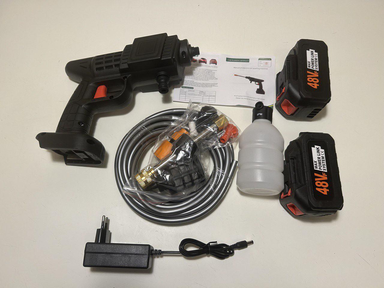 Мийка високого тиску акумуляторна Cleaning Gun з кейсом 1000W 48V Чорний (28049925) - фото 8