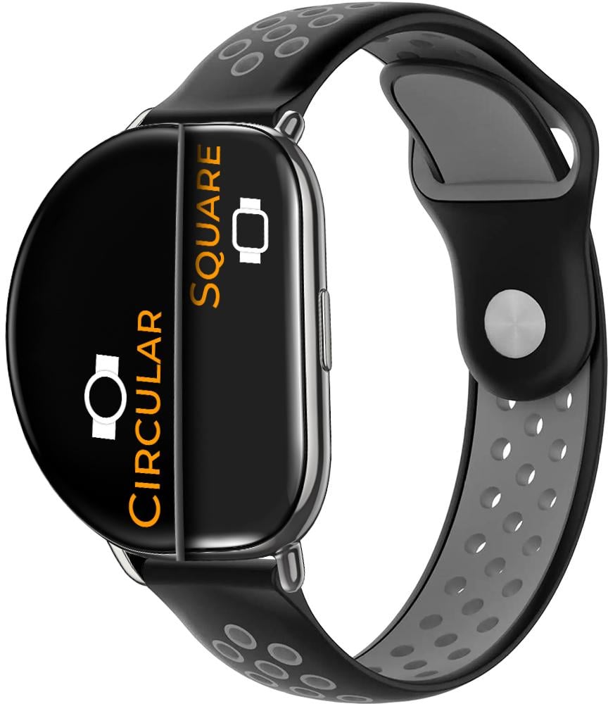 Ремінець Sport для ZEPP E Square/Circular Black Grey (26327-53)