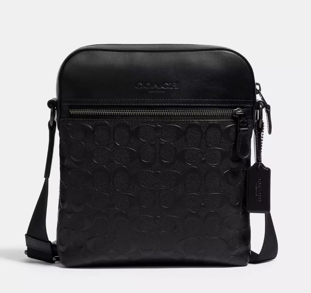 Сумка мужская Coach Houston Flight Bag In Signature Leather 4009 Черный (419075)
