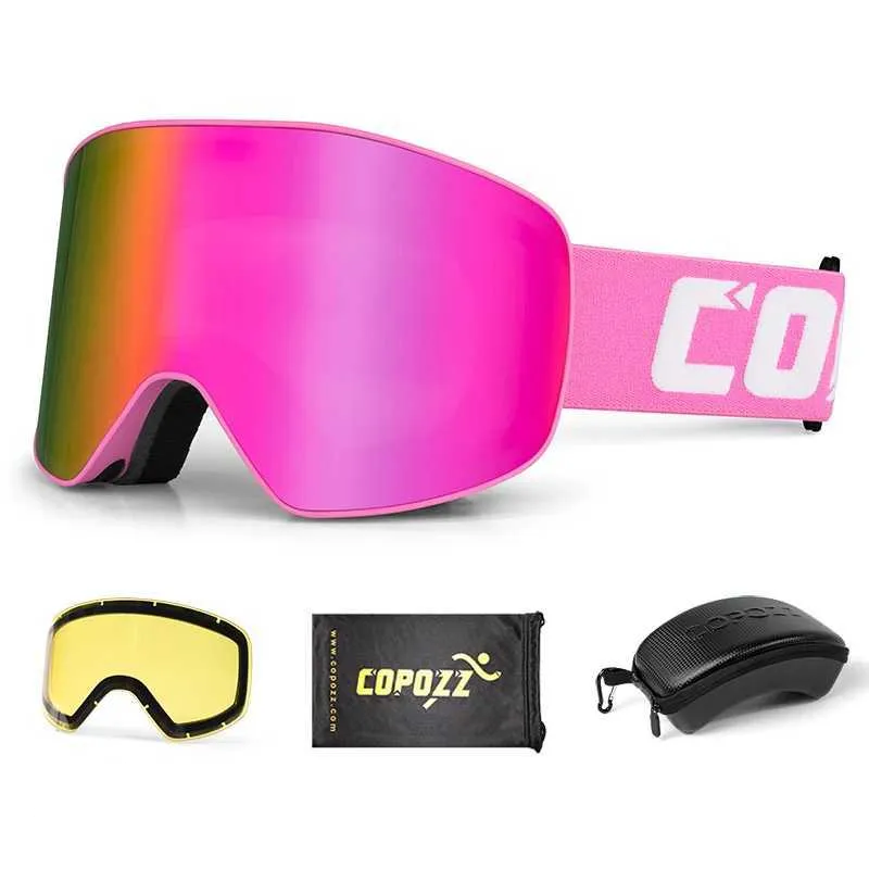 Маска гірськолижна Copozz GOG-2919 Anti-Fog Ski Unisex магнітна захист від ультрафіолету Pink (60611)