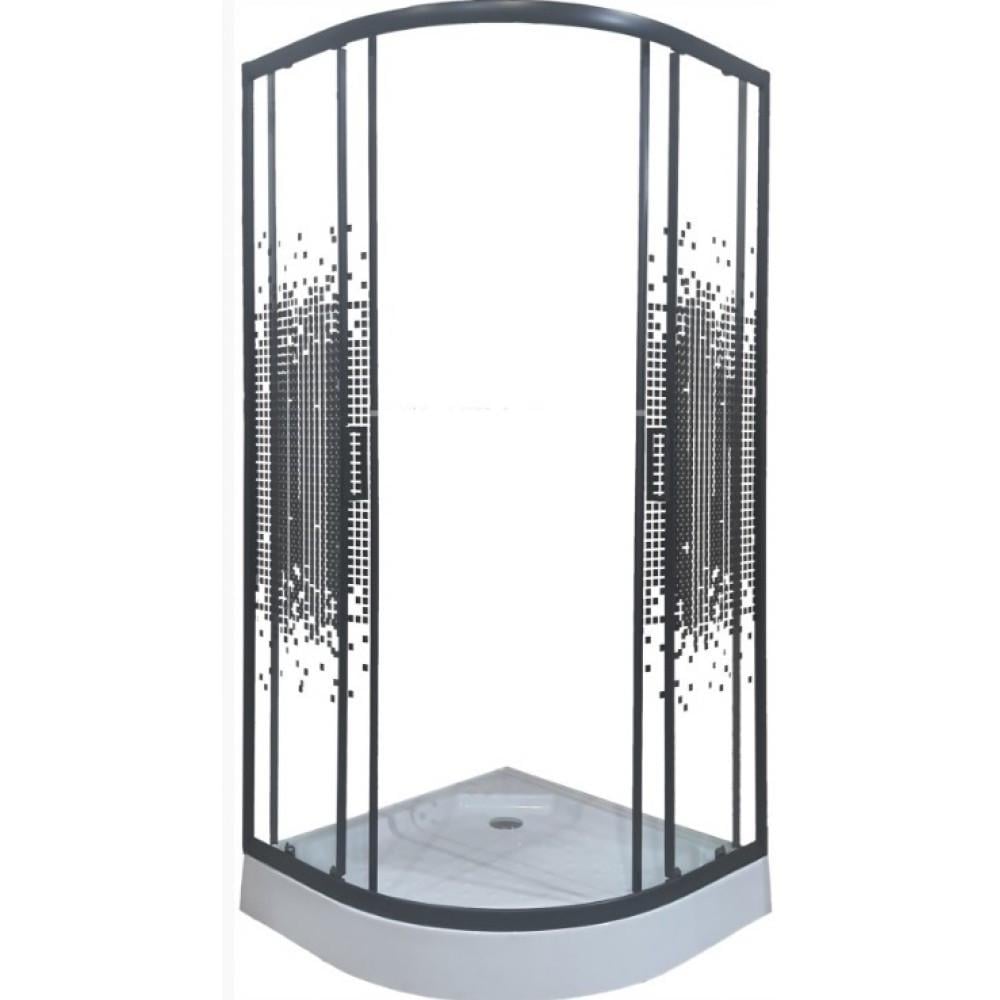 Душова кабіна Sunways Піксель піддон 15 см скло 5 мм 90x90х195 см Чорний (С15388) - фото 2