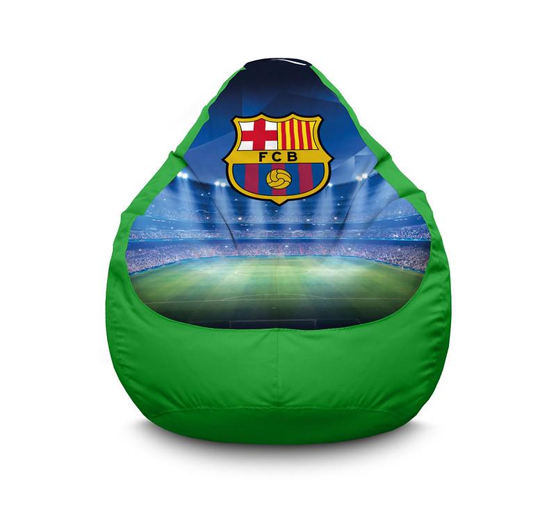 Кресло мешок iPuff Football Barcelona logo Оксфорд XL 80x110 см Зеленый