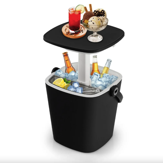 Стол-холодильник Costway Gobar 3в1 с подъемной крышкой 15 L Черный (4885)