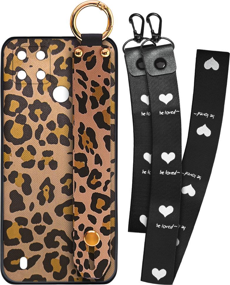 Чехол SHLab Realme C25Y Leopard + два ремешка с карабином (32183)
