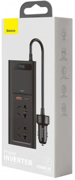 Інвертор Baseus In-car Inverter автомобільний 150 W (220V CN/EU) - фото 5 Інвертор Baseus In-car Inverter автомобільний 150 W (220V CN/EU) - фото 5