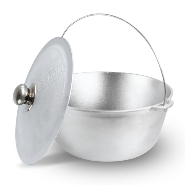 Казан алюминиевый туристический Brizoll со скобкой и крышкой 15 л (25879120) - фото 4 Казан алюминиевый туристический Brizoll со скобкой и крышкой 15 л (25879120) - фото 4