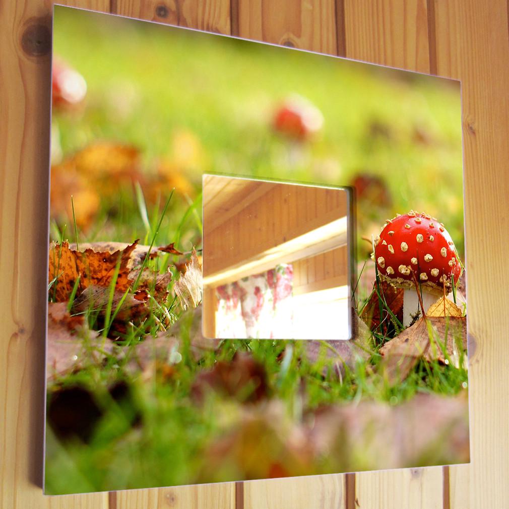 Зеркало декоративное Грибы в лесу 260х260 мм (M00586)