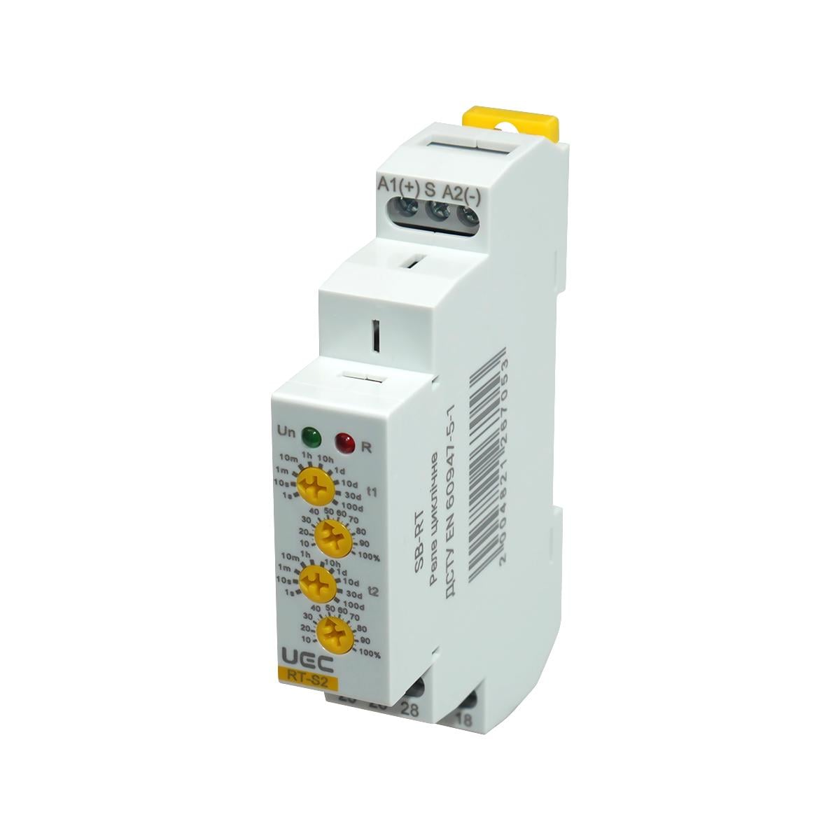Реле времени UEC RT-S2/W240 16А 12-240В AC/DC 1 сек-100 дней циклическое 2 контакта (SB-RT-S2-ACDC12-240V)