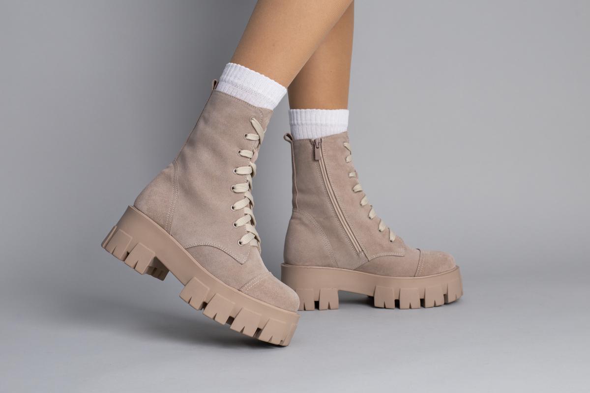 Ботинки женские замшевые демисезонные р. 38 Бежевый (6714-3д/38)