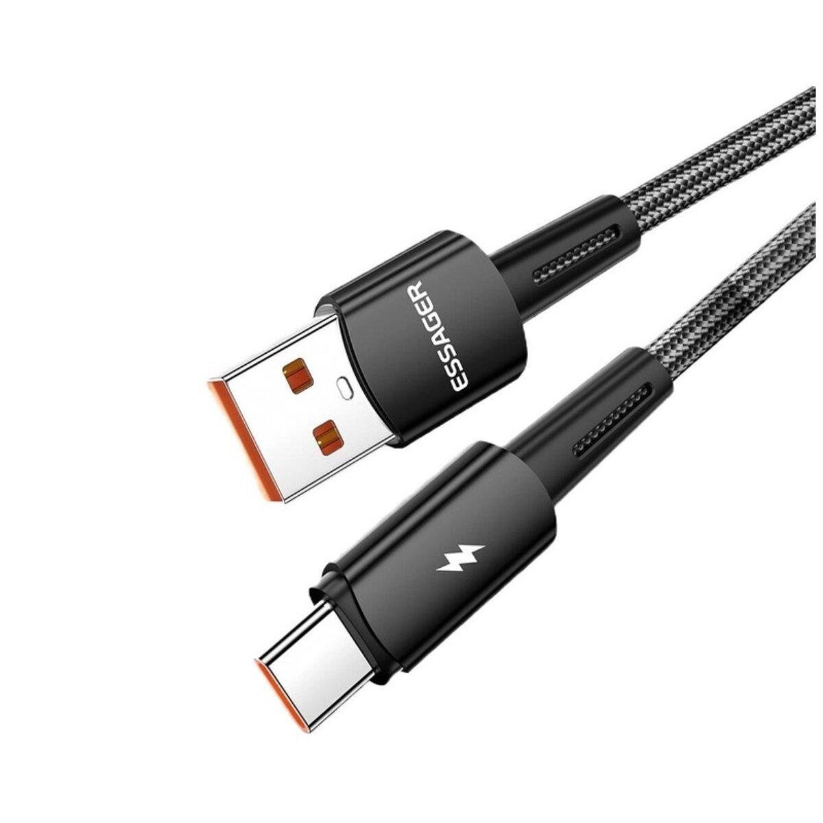 Кабель Essager Sunset USB A to Type C 120 Вт USB Charging Cable 2 м Black (EXC120-CGA01-P)