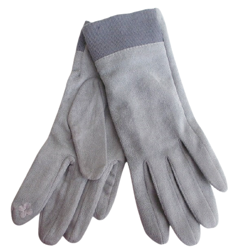 Перчатки замшевые без утеплителя Anjela А7 р. 6,5 Светло-серый (1402053521)