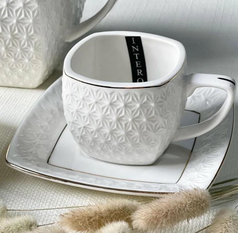 Сервіз для чаю 6 чашок квадратних 200 мл з блюдцями 12 предметний (S508707) - фото 2 Сервіз для чаю 6 чашок квадратних 200 мл з блюдцями 12 предметний (S508707) - фото 2