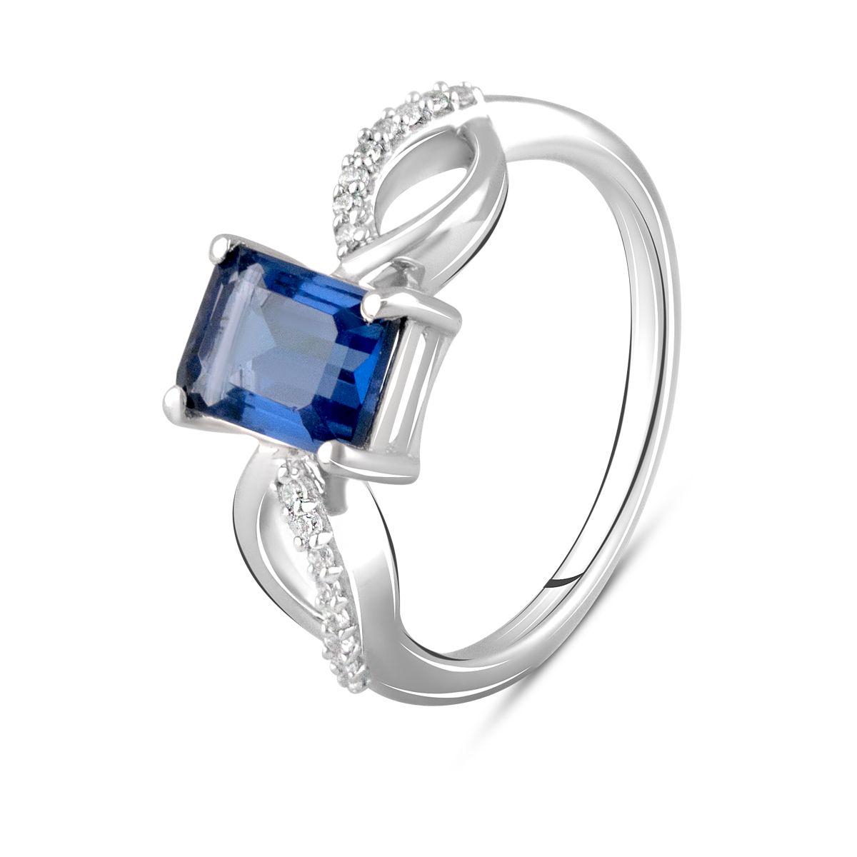 Кольцо серебряное с искуственным танзанитом nano 1,425 ct 3,09 г р. 18,5 (2105695)