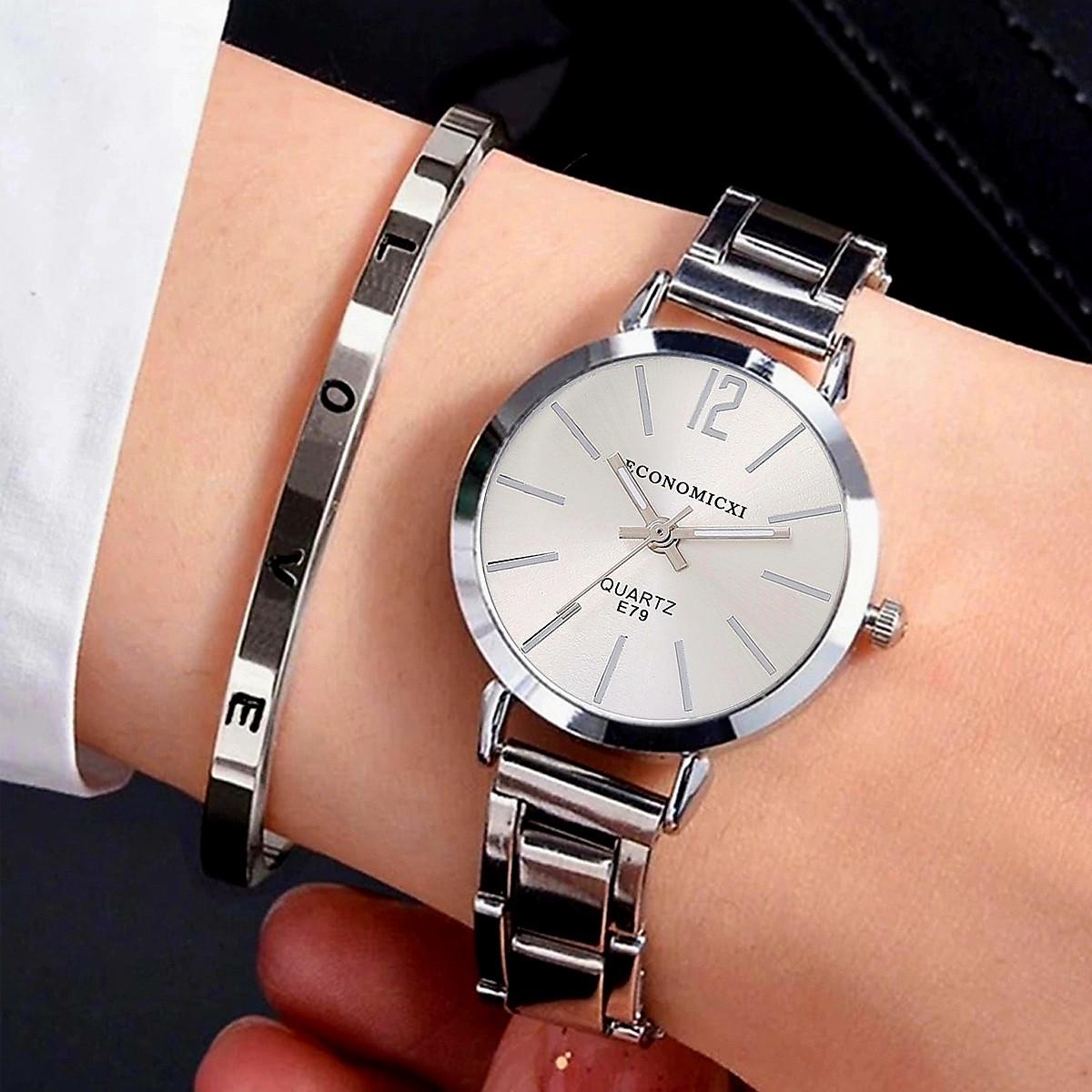 Часы женские кварцевые наручные Economicxi с браслетом Silver (2271447903)