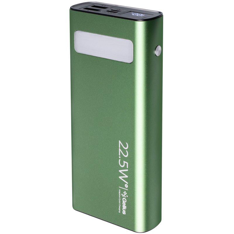 Повербанк Gelius Lightstone GP-PB300i 20000 mAh QC+PD 22,5W Green (99033) Повербанк Gelius Lightstone GP-PB300i 20000 mAh QC+PD 22,5W Green (99033)