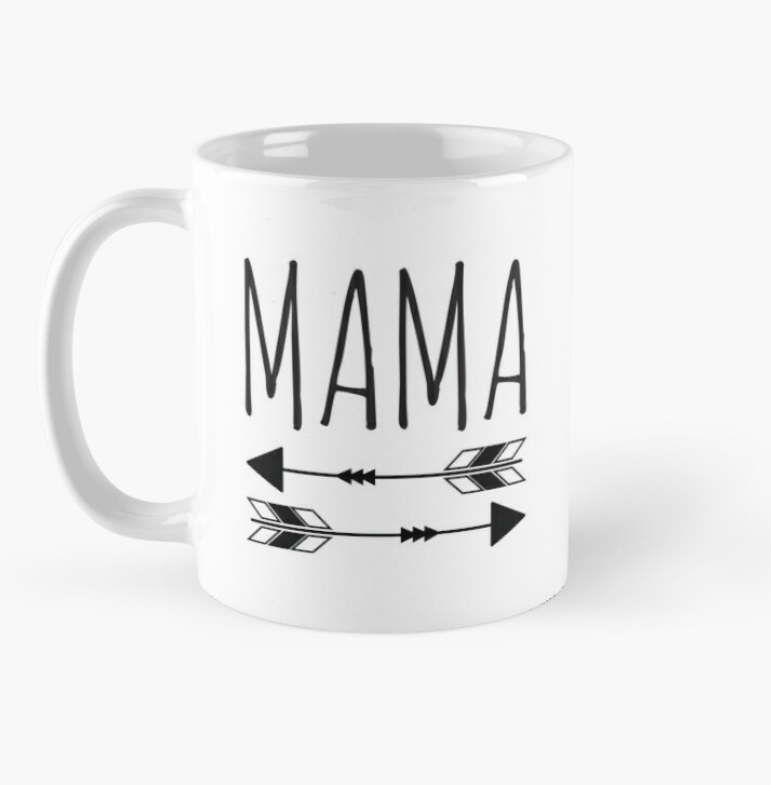 Чашка керамическая с принтом "Мама" стрелы 330 мл Белый (МАМА24Ч)