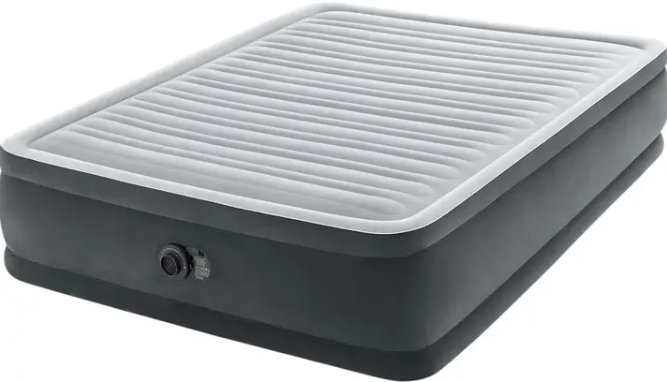 Матрас надувной велюровый со встроенным электронасосом 203х152х40 см