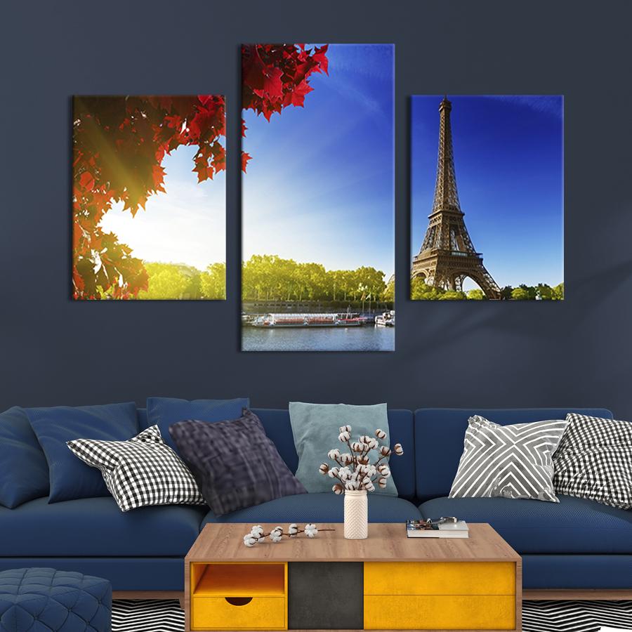Картина для интерьера Панорама Парижа 66x40 см (325-32)
